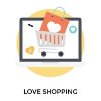 compras de amor na moda vetor