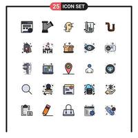 25 ícones criativos, sinais modernos e símbolos do modelo de encanador, catálogo de capa dianteira, elementos de design de vetores editáveis