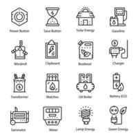 pacote de ícones de energia sustentável vetor