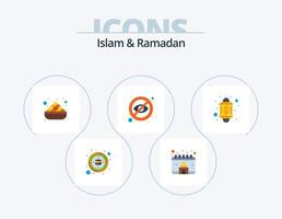 islam e ramadã flat icon pack 5 icon design. islamismo. ocultar. Comida. olho. cego vetor