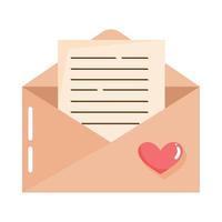 envelope com carta de amor vetor