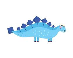 lindo dinossauro cor azul vetor