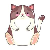 gato marrom kawaii animal vetor