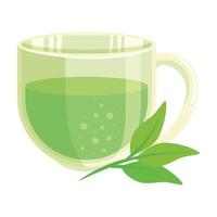 bebida de chá verde vetor