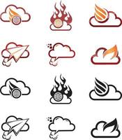 ícone de logotipo de negócios em nuvem vetor