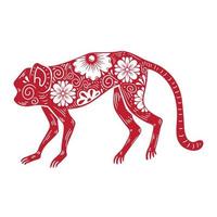 animal do macaco do zodíaco chinês vetor