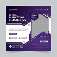 postagem de mídia social de negócios editável, agência de marketing digital anúncios de promoção de banner corporativo vendas e design de modelo de vetor de banner de desconto