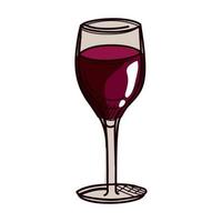 bebida de copo de vinho tinto fresco vetor