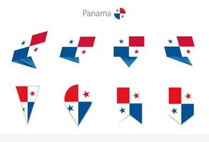coleção de bandeiras nacionais do panamá, oito versões de bandeiras vetoriais do panamá. vetor