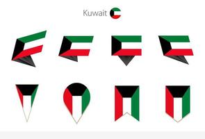 coleção de bandeiras nacionais do kuwait, oito versões de bandeiras vetoriais do kuwait. vetor