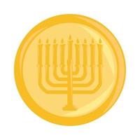 hanukkah moeda de ouro vetor