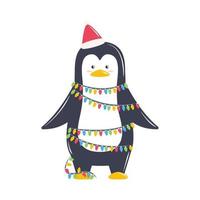 pinguim personagem de natal vetor