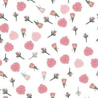pétalas de rosa sem costura padrão, botões e flores. confete, cosméticos, casamento, fundo de flor linda vetor