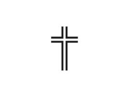 ilustração vetorial de ícone de cruz cristã em fundo branco vetor