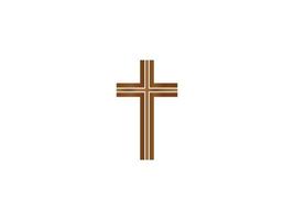 ilustração vetorial de ícone de cruz cristã em fundo branco vetor