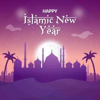 ilustração em vetor feliz ano novo islâmico. novo fundo do ano islâmico adequado para cartão, cartaz e banner