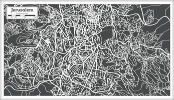 mapa da cidade de jerusalém israel em estilo retrô. vetor