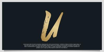 letra u design de logotipo gradiente ilustração de design de luxo vetor premium