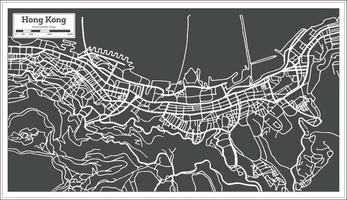 mapa da cidade de Hong Hong China em estilo retrô. vetor