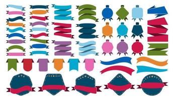 conjunto de 51 banners de rótulo de fita. coleção de elementos de fita simples em várias cores pastel. ilustração vetorial.