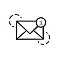 ícone de vetor de linha de boletim informativo. esboço de e-mail. envelope com sinal de vetor de carta, pictograma de estilo linear