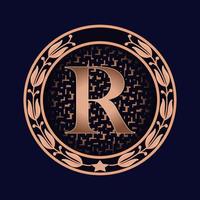 design de logotipo inicial do último r com vetor premium de conceito criativo