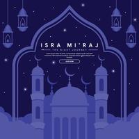 ilustração de banner isra miraj em design plano vetor