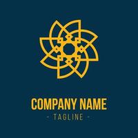 logotipo de ornamento de neve vintage minimalista vetor