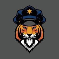 vetor de design de mascote da polícia tigre