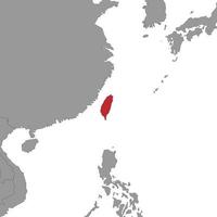 taiwan na ilustração map.vector do mundo. vetor