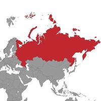 rússia na ilustração map.vector do mundo. vetor