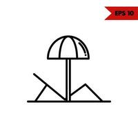 ilustração do ícone da linha de guarda-chuva vetor