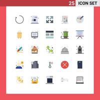 25 ícones criativos sinais e símbolos modernos de educação papel seta mídia boletim informativo elementos de design de vetores editáveis