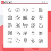 25 ícones criativos, sinais e símbolos modernos de folha de negócios, papel elétrico, tailândia, elementos de design vetorial editável vetor