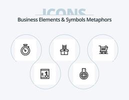 elementos de negócios e símbolos metáforas linha ícone pack 5 design de ícone. barco. finança. Eu iria. justiça. Saldo vetor