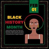 design do mês da história negra - post de mídia social vetor