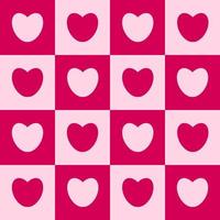 padrão de caixa quadriculada sem costura com cor de tom vermelho e rosa do coração. fundo geométrico abstrato. vetor