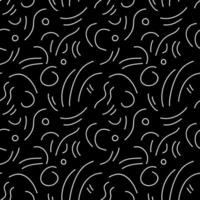 divertido padrão de doodle de linha perfeita. estilo de rabisco abstrato desenhado à mão. fundo preto e branco para crianças ou design moderno. impressão de papel de parede de rabisco simples. vetor