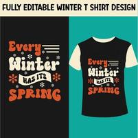 design de camiseta de inverno vetor