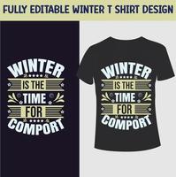 design de camiseta de inverno vetor