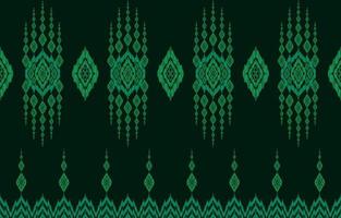real elegante brilhante fundo verde escuro ikat padrões sem emenda. padrão de tecido ikat étnico de linha luxuosa ornamentada geométrica. design vetorial de impressão folclórica asiática para roupas têxteis estilo retrô vintage. vetor