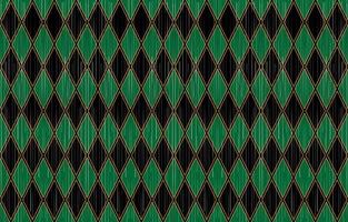 padrão étnico ikat. argyle fundo de cor verde escuro e preto. tecido tradicional em tribal peru africano indiano asiático. tecido geométrico étnico estilo de bordado de ilustração vetorial têxtil. vetor