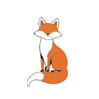 linda ilustração de raposa vermelha feliz vetor