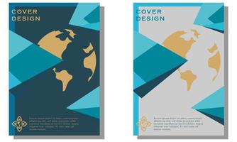design de capa de livro de negócios de fundo de mapa mundo vetor