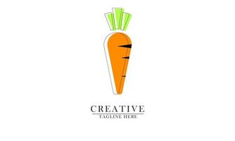 ícone de design abstrato de vetor de cenoura laranja simples