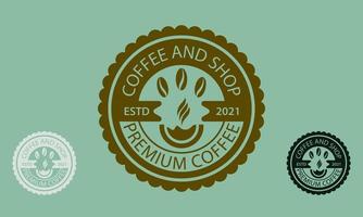 café e loja clássico ícone de logotipo irregular vetor