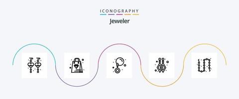 pacote de ícones da linha 5 de joias, incluindo . luxo. joia. joia. moda vetor