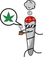 fumar maconha queimada ilustração gráfica design de personagem de desenho animado com bolhas de bate-papo de maconha
