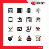 16 ícones criativos, sinais e símbolos modernos de aplicativos de computadores gadget, laboratório de química, elementos de design de vetores criativos editáveis