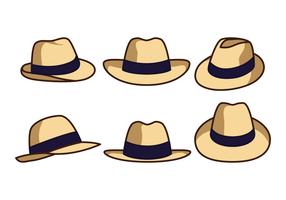 Ícones do chapéu do Panamá vetor